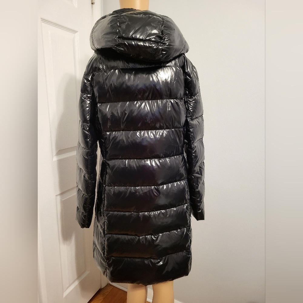 Michael Kors Shiny Black Puffer Coat - Picture 3 of 5